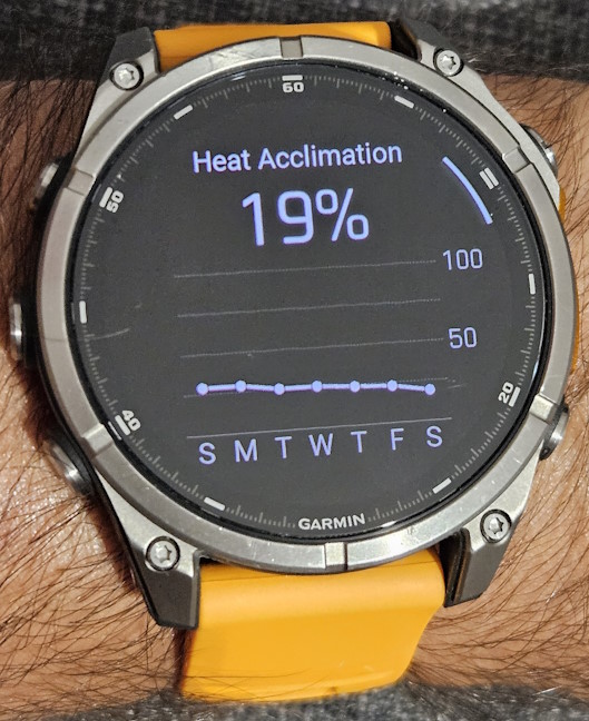 Garmin Fenix 8 evaluates your heat acclimation