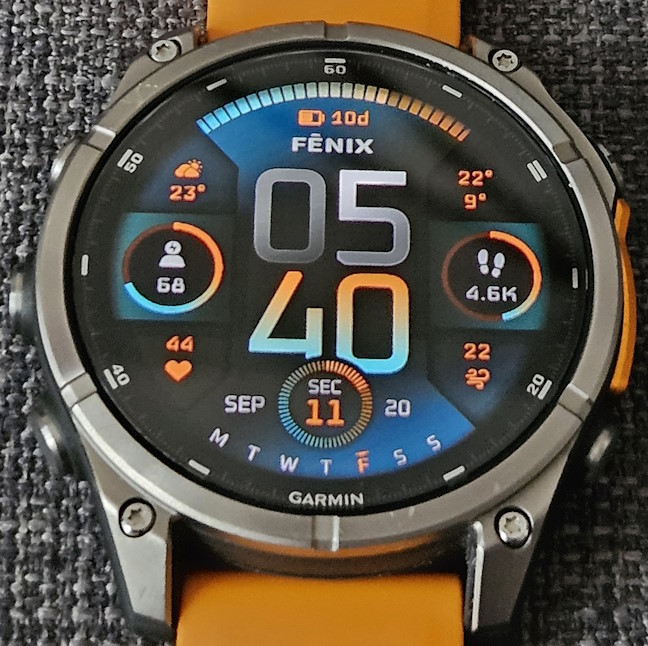 I'm testing 47mm Garmin Fenix 8 with a beautiful AMOLED touch display