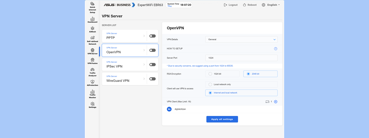 How to setup ASUS ExpertWiFi as a VPN server