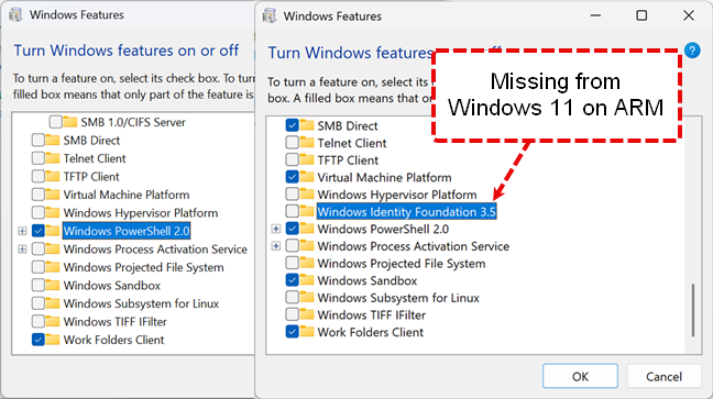 Windows Identity Foundation 3.5 missing from Windows 11 on ARM