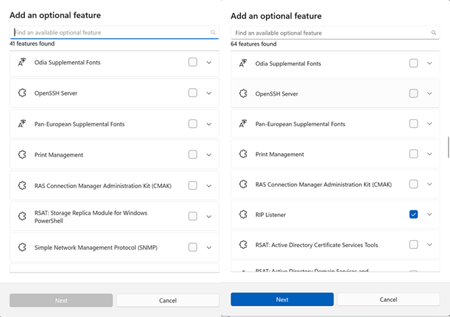 Windows 11 on ARM offers 41 optional features vs 64 in Windows 11 on x64