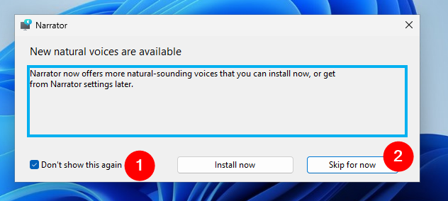 New natural voices are available in Windows 11