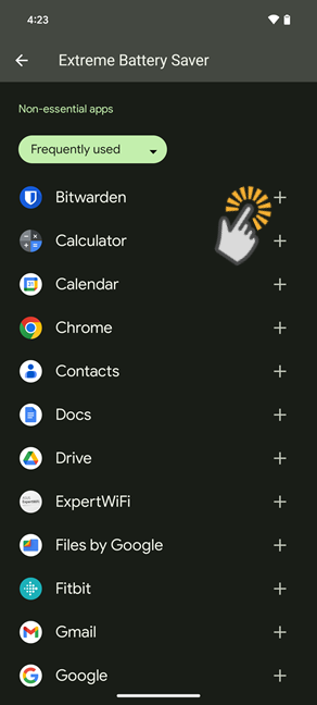 Adding apps to the Essential apps list