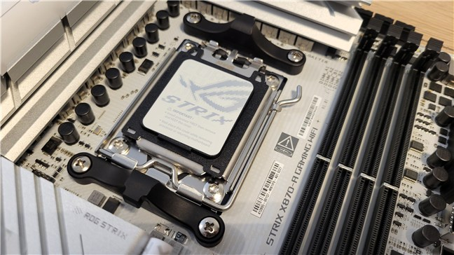 The motherboard uses the new X870 chipset from AMD