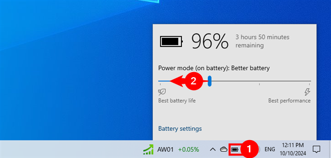 How to enable the battery saver in Windows 10