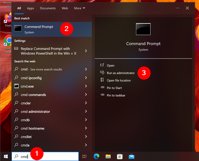 Open Command Prompt in Windows 10