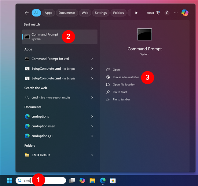 Open Command Prompt in Windows 11