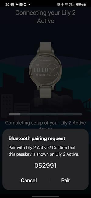 Pairing the Garmin Lily 2 Active with your smartphone