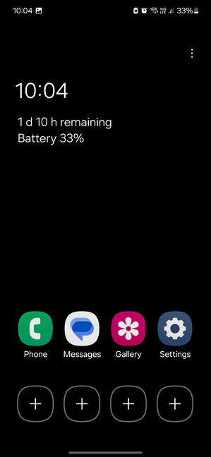 The Home Screen can be deactivated by Power saving