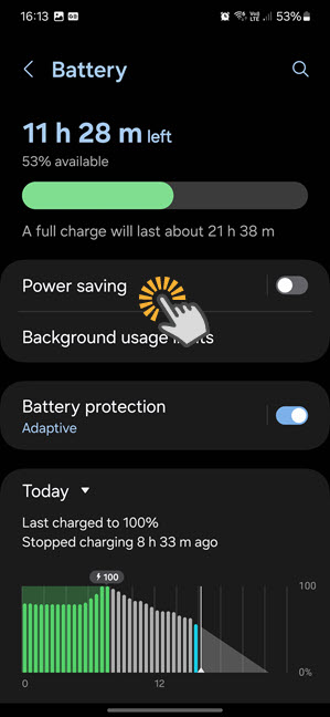 Tap Power saving