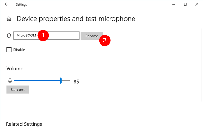 How to rename a microphone