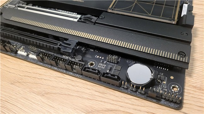 The board has many internal ports and headers