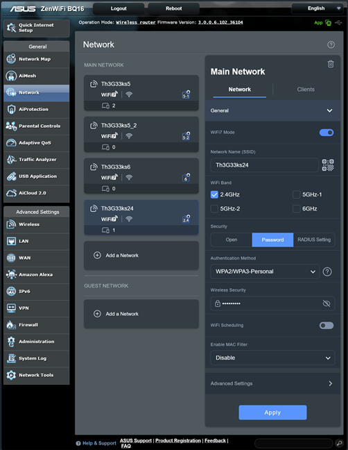 Changing the settings for your Wi-Fi