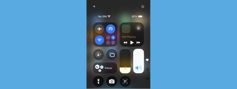 iPhone Control Center