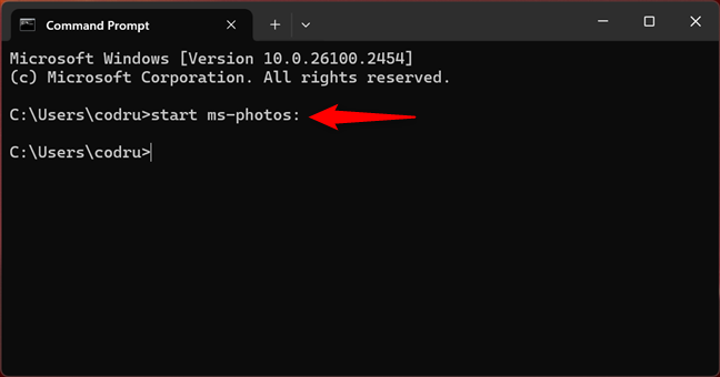 Open Photos from CMD in Windows 11