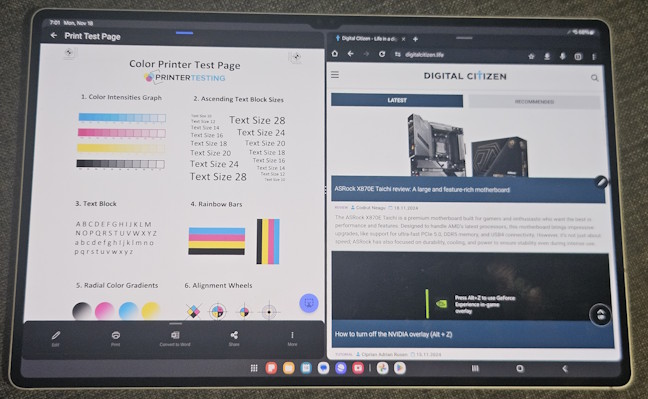 Multitasking works great on the Galaxy Tab S10 Ultra