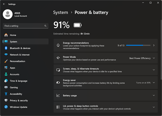 Battery life is very good on the ASUS Zenbook S 14