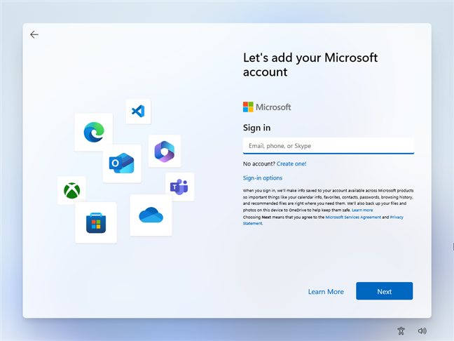 Type your Microsoft account email, phone or Skype ID