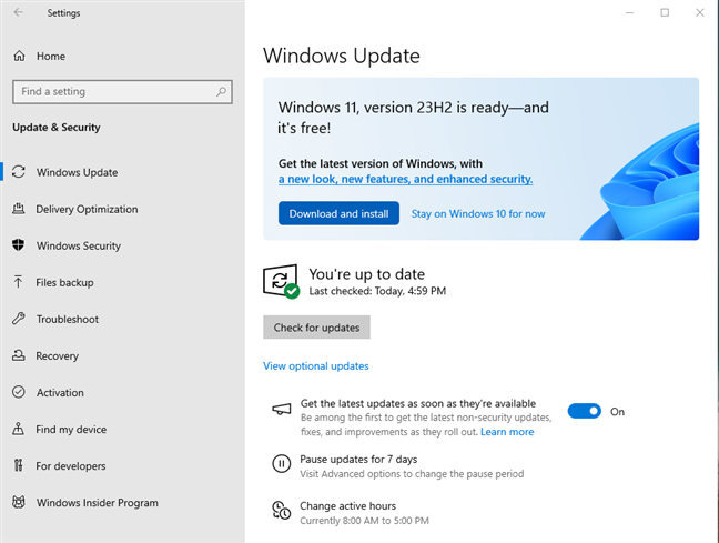 Windows 10 Update tells you whether you can upgrade to Windows 11