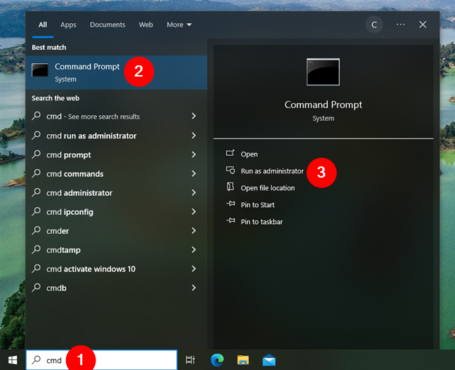 Open CMD as admin in Windows 10