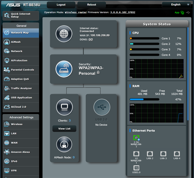 ASUS RT-BE58U is powered by a quad-core chipset