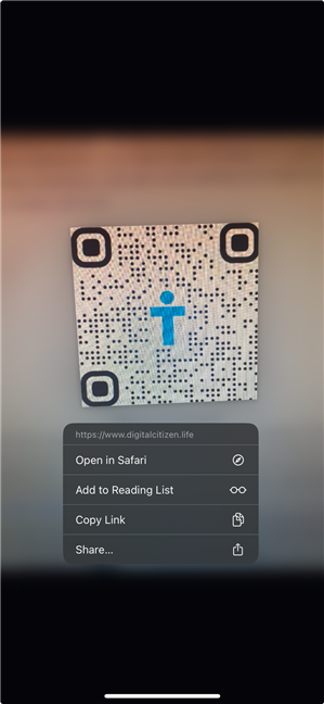 How to scan a QR code from a picture on iPhone