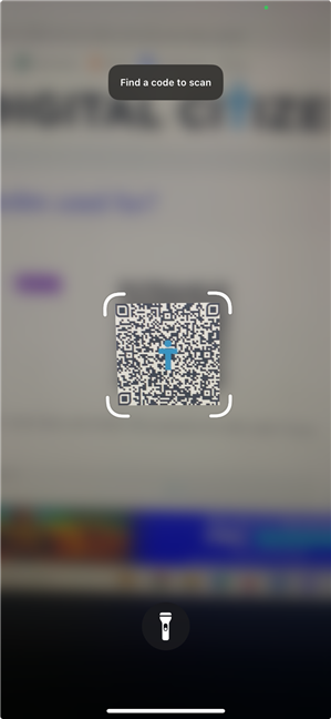 How to open a QR code on an iPhone using the Code Scanner