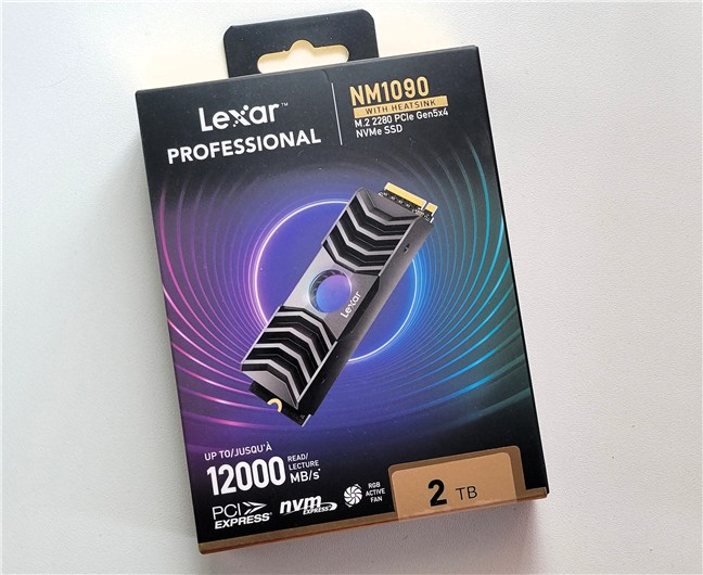 The packaging for Lexar Professional NM1090 2TB SSD is small and simple 