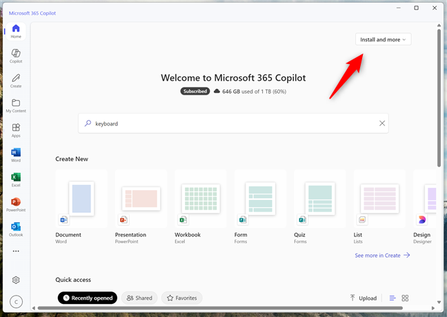 Install and more in Microsoft 365 Copilot