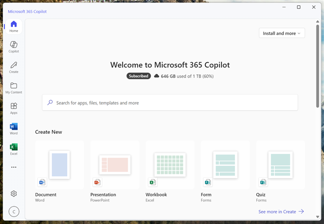 The Microsoft 365 Copilot app looks a lot like the old Microsoft 365 (Office) app