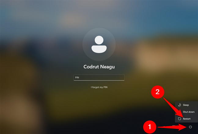 Restart your PC from the sign-in screen