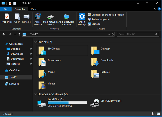 Enjoy using File Explorer and other apps in Dark Mode