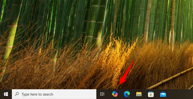 Open Copilot by clicking its taskbar shortcut in Windows 10