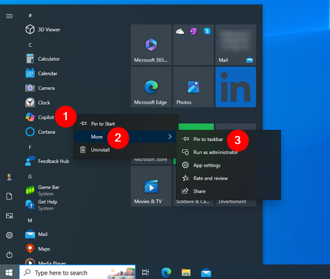 Pin Copilot to the taskbar in Windows 10