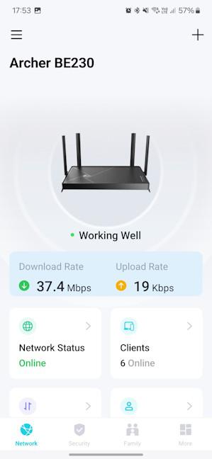 Setting up the router from the Tether app