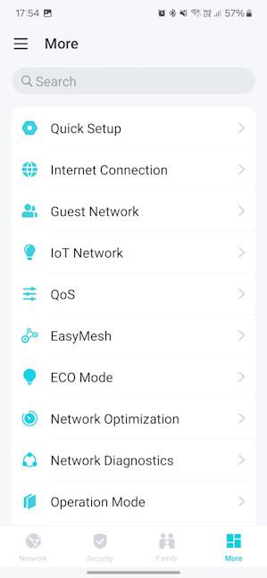 Here some of the things you can configure from the Tether app