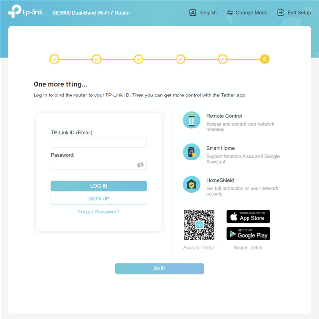 Connecting a TP-Link ID is a must to access all features