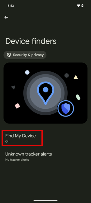 Tap Find My Device