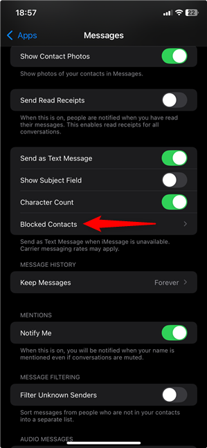 Access Blocked Contacts to unblock calls on an iPhone