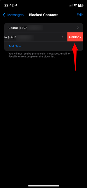How to unblock someone on an iPhone