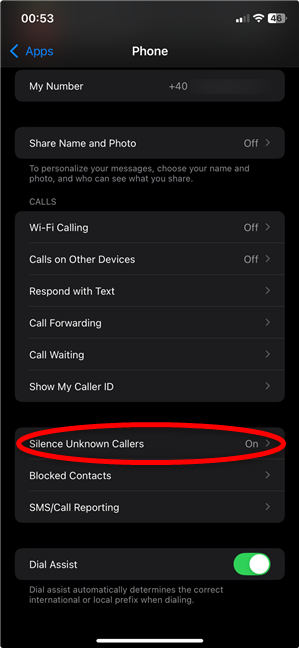 How to unblock unknown calls on an iPhone