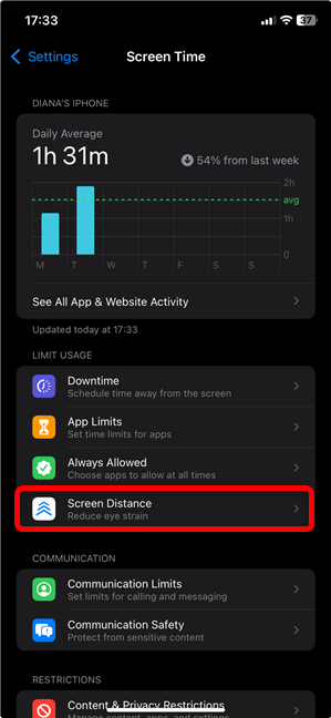 Tap Screen Distance on your iPhone