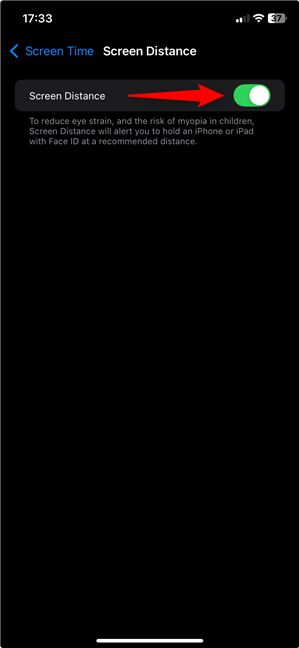 How to enable Screen Distance on an iPhone
